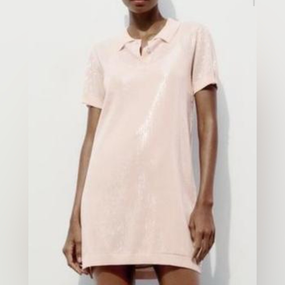 Zara Light Pink Polo Mini Dress